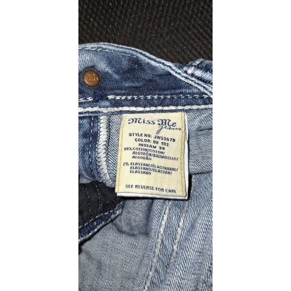 Miss Me JWS57B Bootcut Jeans Womens Sz 29x32 Embellished Rhinestone Paisley - Picture 4 of 4